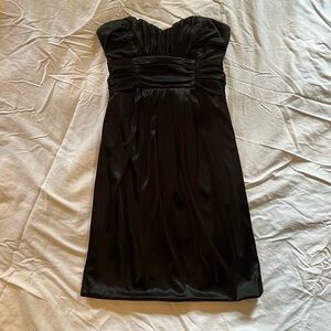 Teeze Me black satin strapless dress